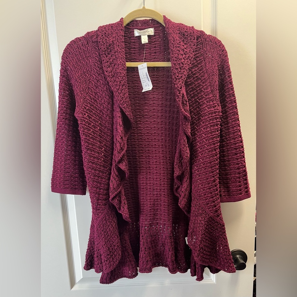 NWT Dress Barn Maroon Ruffle Sweater